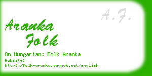 aranka folk business card